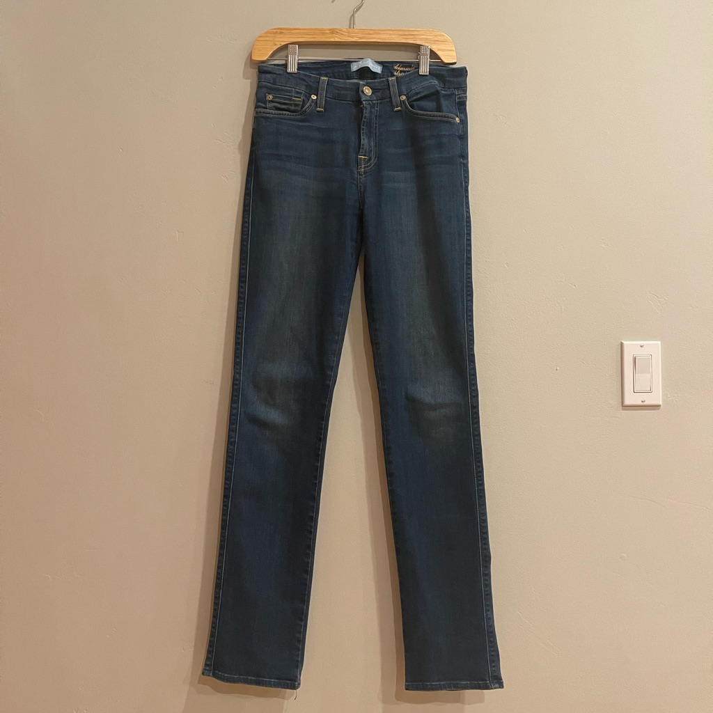 7 For All Mankind B(Air) Kimmie Straight-Leg Jeans In Vintage Blue, Size 29